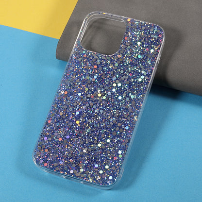 Flash Powder Sequins Fashionable Anti-Drop Acrylic+TPU Phone Cover for iPhone 13 Pro Max 6.7 inch