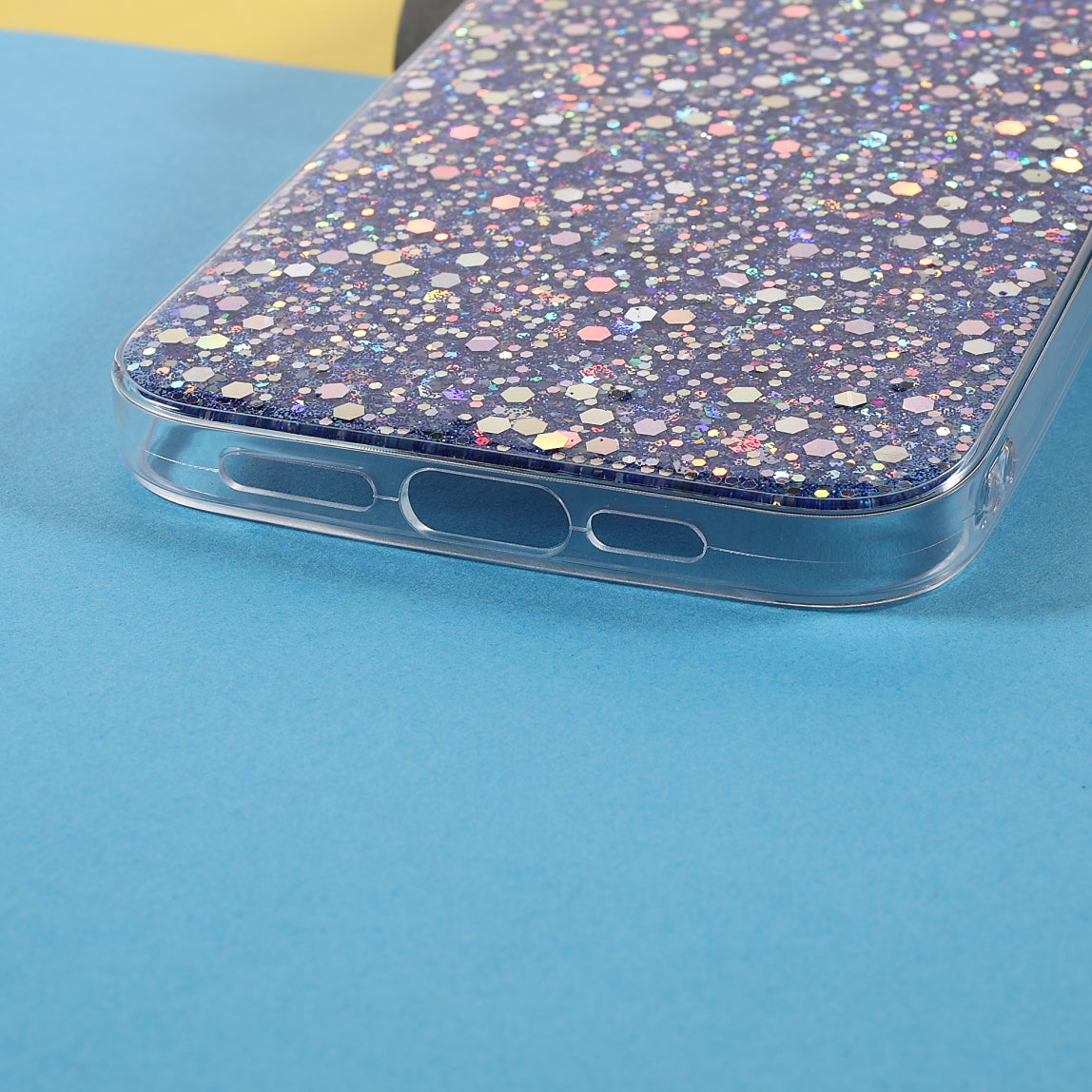 Flash Powder Sequins Fashionable Anti-Drop Acrylic+TPU Phone Cover for iPhone 13 Pro Max 6.7 inch