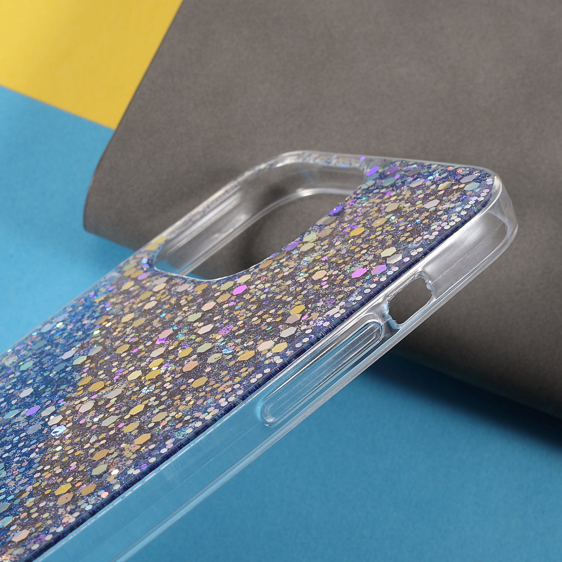 Flash Powder Sequins Fashionable Anti-Drop Acrylic+TPU Phone Cover for iPhone 13 Pro Max 6.7 inch