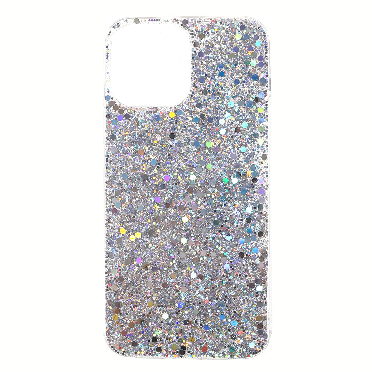 Flash Powder Sequins Fashionable Anti-Drop Acrylic+TPU Phone Cover for iPhone 13 Pro Max 6.7 inch