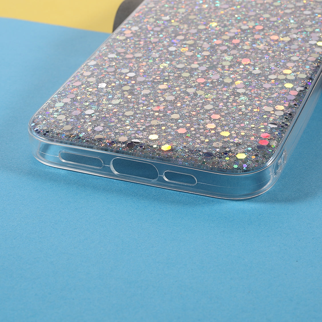 Flash Powder Sequins Fashionable Anti-Drop Acrylic+TPU Phone Cover for iPhone 13 Pro Max 6.7 inch