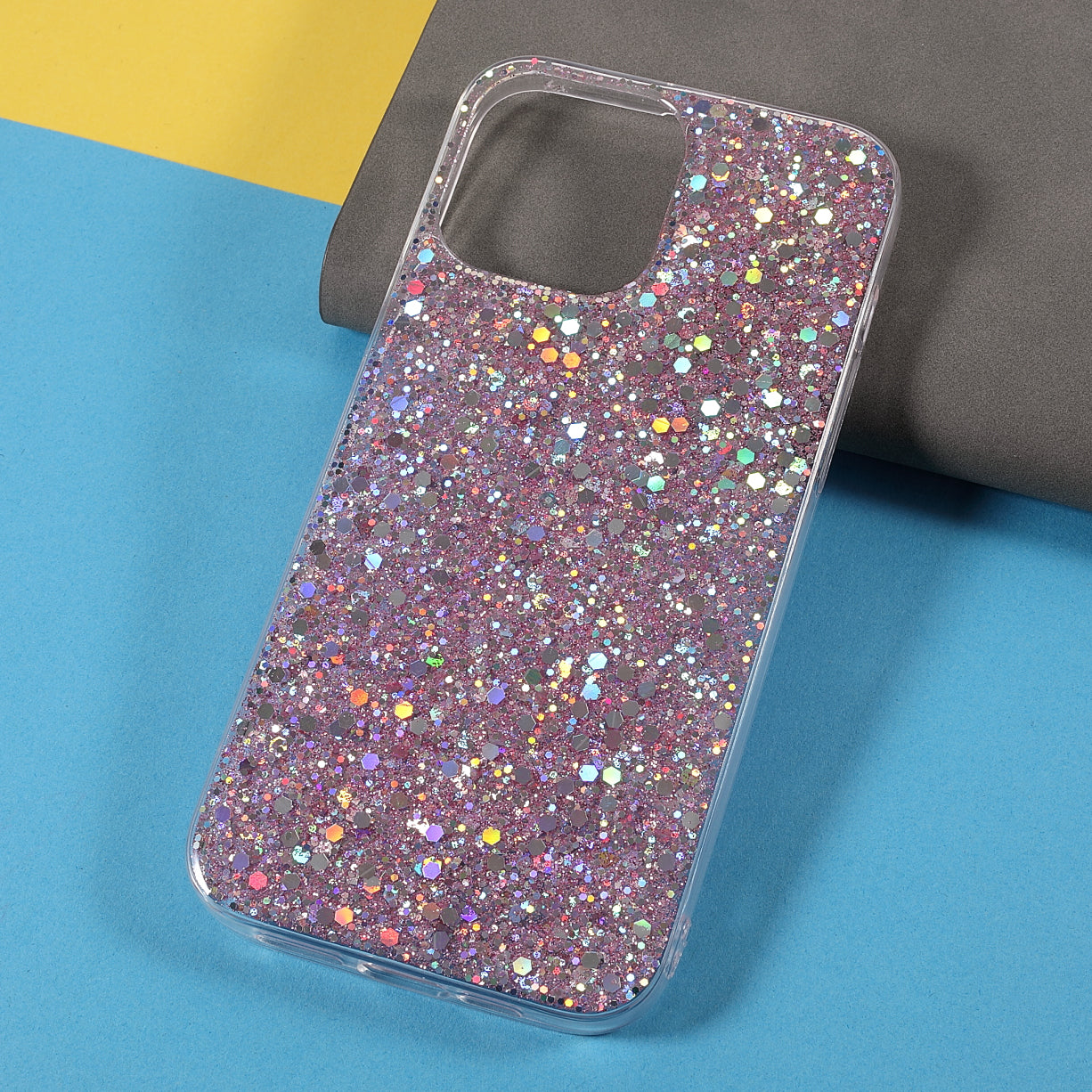 Flash Powder Sequins Fashionable Anti-Drop Acrylic+TPU Phone Cover for iPhone 13 Pro Max 6.7 inch