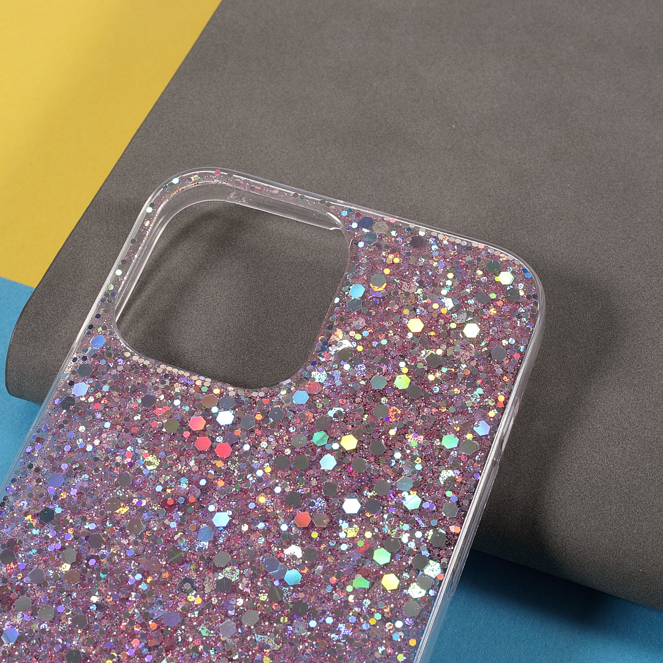 Flash Powder Sequins Fashionable Anti-Drop Acrylic+TPU Phone Cover for iPhone 13 Pro Max 6.7 inch