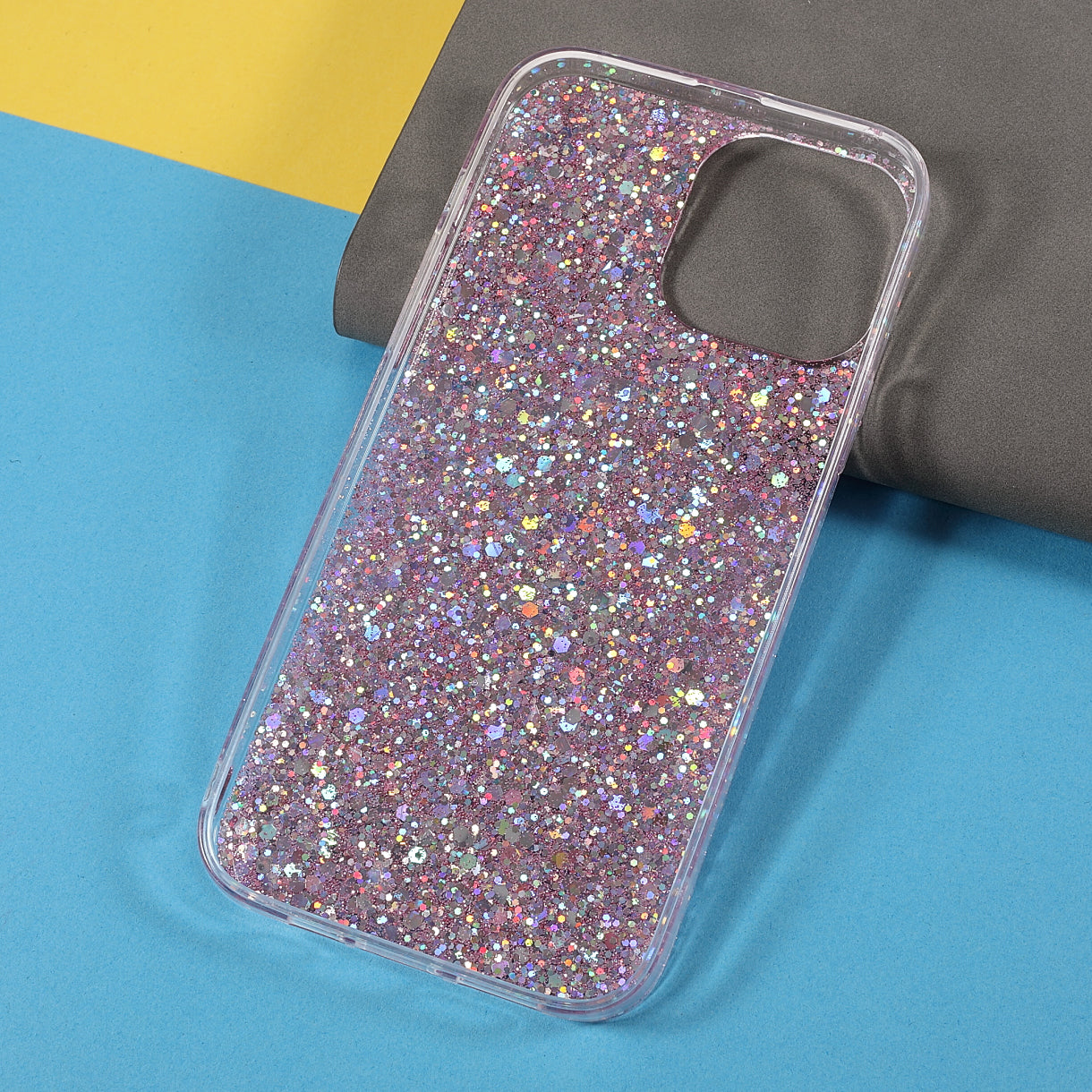 Flash Powder Sequins Fashionable Anti-Drop Acrylic+TPU Phone Cover for iPhone 13 Pro Max 6.7 inch