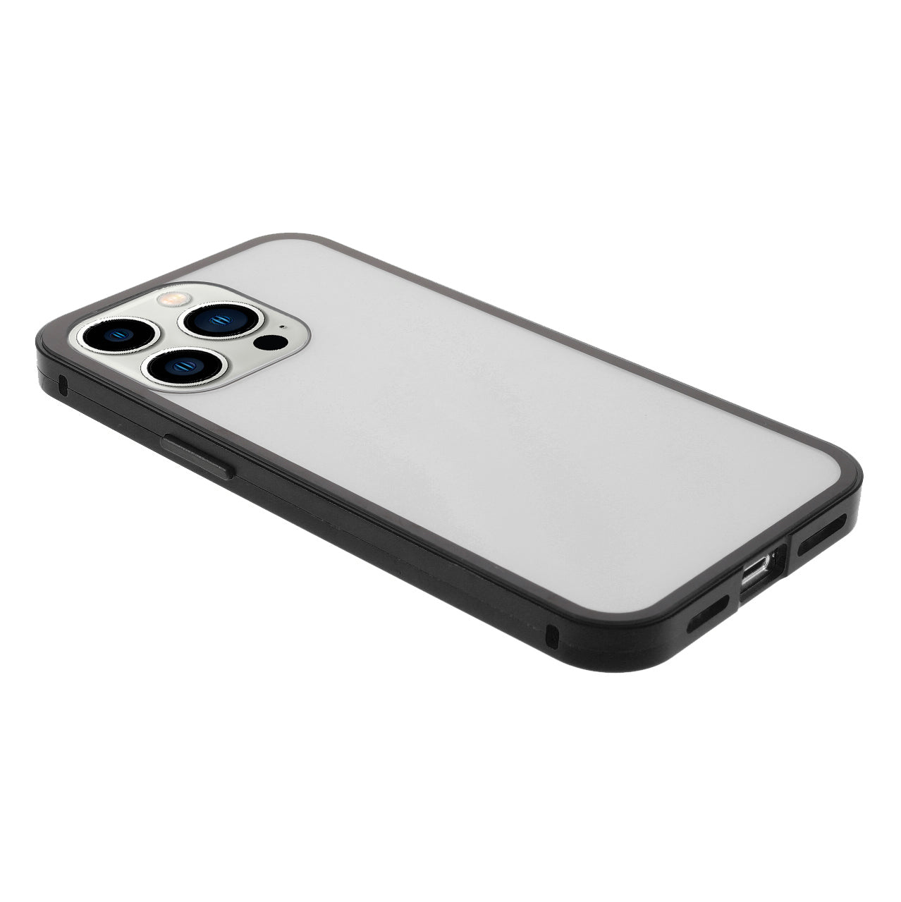 Metal Frame + Double-sided Tempered Glass Full Coverage Magnetic Absorption Phone Shell Case for iPhone 13 Pro Max 6.7 inch