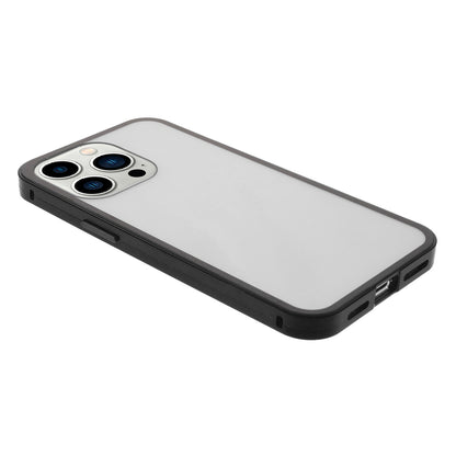 Metal Frame + Double-sided Tempered Glass Full Coverage Magnetic Absorption Phone Shell Case for iPhone 13 Pro Max 6.7 inch