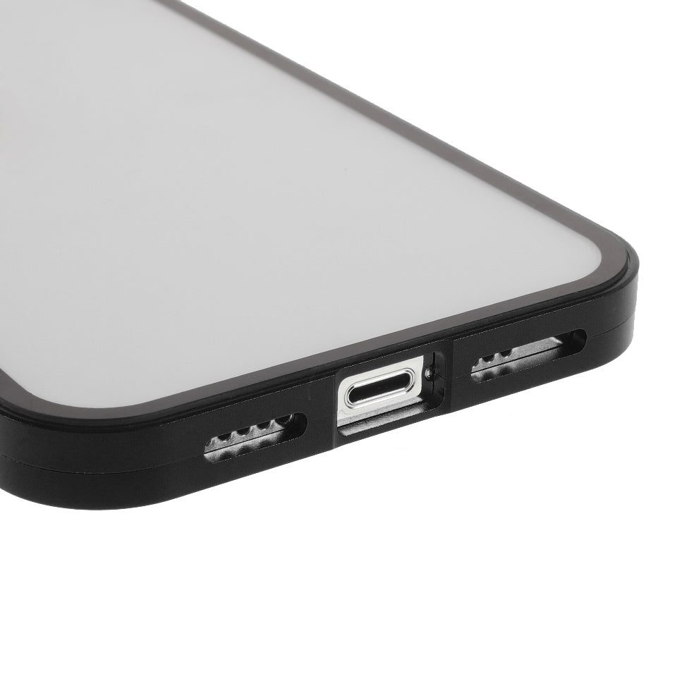 Metal Frame + Double-sided Tempered Glass Full Coverage Magnetic Absorption Phone Shell Case for iPhone 13 Pro Max 6.7 inch