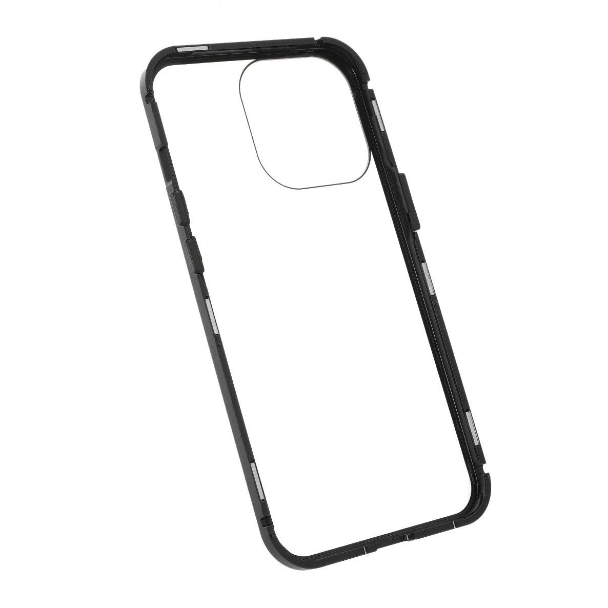 Metal Frame + Double-sided Tempered Glass Full Coverage Magnetic Absorption Phone Shell Case for iPhone 13 Pro Max 6.7 inch