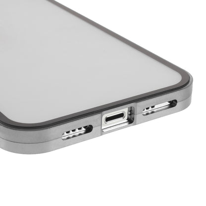 Metal Frame + Double-sided Tempered Glass Full Coverage Magnetic Absorption Phone Shell Case for iPhone 13 Pro Max 6.7 inch