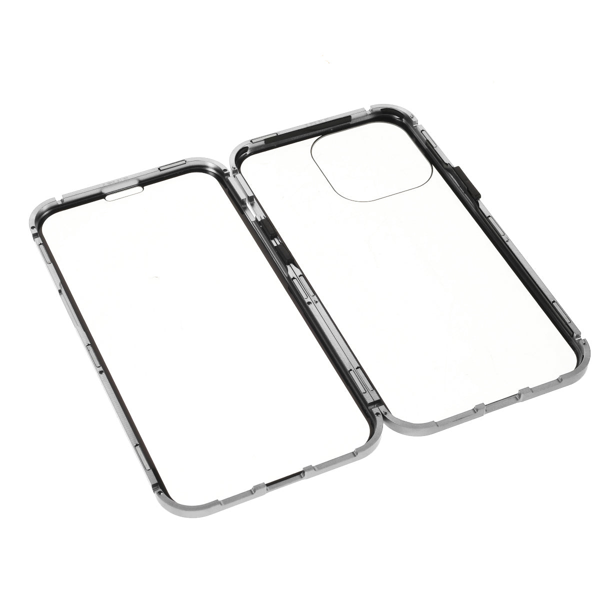 Metal Frame + Double-sided Tempered Glass Full Coverage Magnetic Absorption Phone Shell Case for iPhone 13 Pro Max 6.7 inch