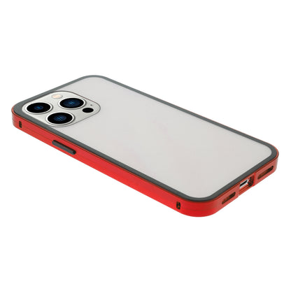 Metal Frame + Double-sided Tempered Glass Full Coverage Magnetic Absorption Phone Shell Case for iPhone 13 Pro Max 6.7 inch