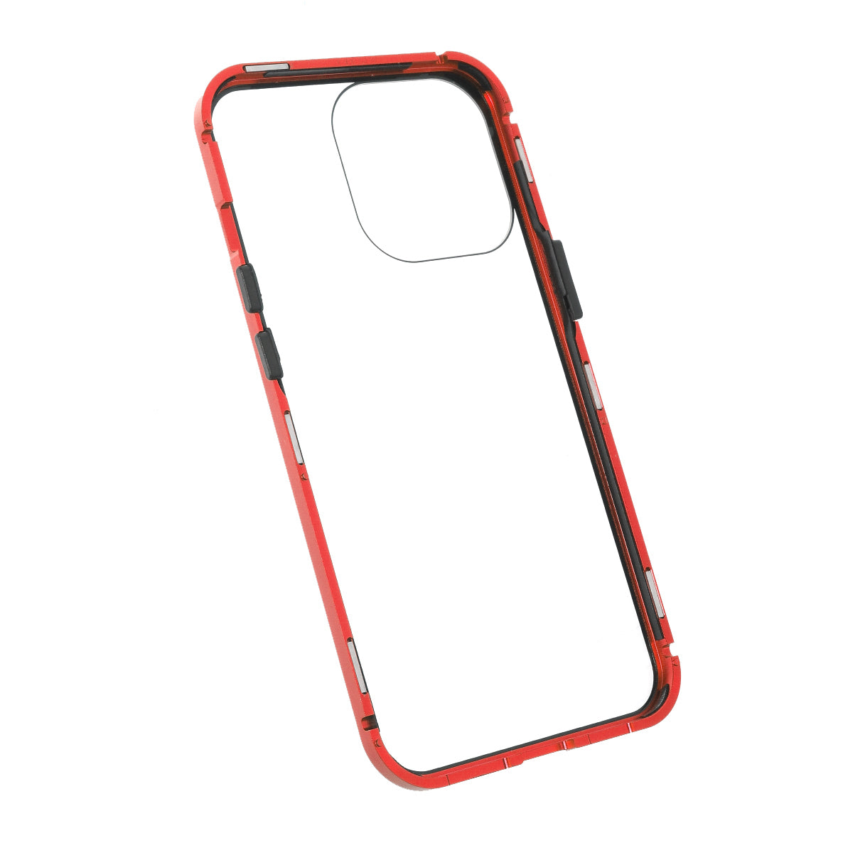 Metal Frame + Double-sided Tempered Glass Full Coverage Magnetic Absorption Phone Shell Case for iPhone 13 Pro Max 6.7 inch