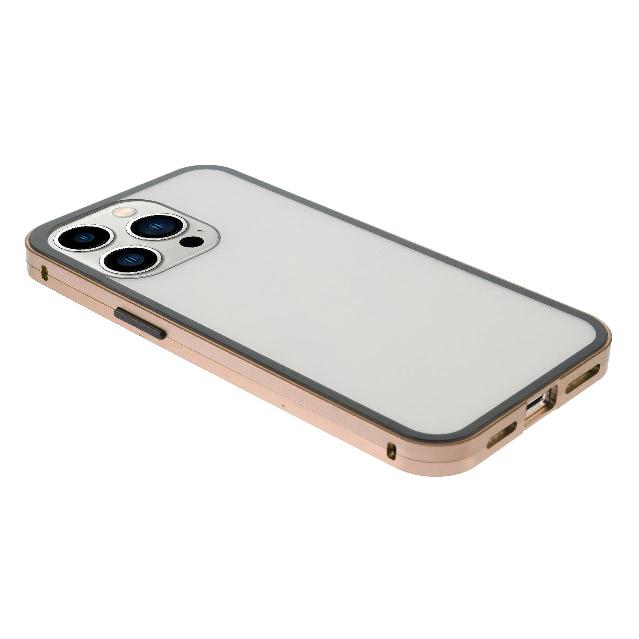 Metal Frame + Double-sided Tempered Glass Full Coverage Magnetic Absorption Phone Shell Case for iPhone 13 Pro Max 6.7 inch