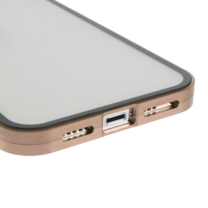 Metal Frame + Double-sided Tempered Glass Full Coverage Magnetic Absorption Phone Shell Case for iPhone 13 Pro Max 6.7 inch
