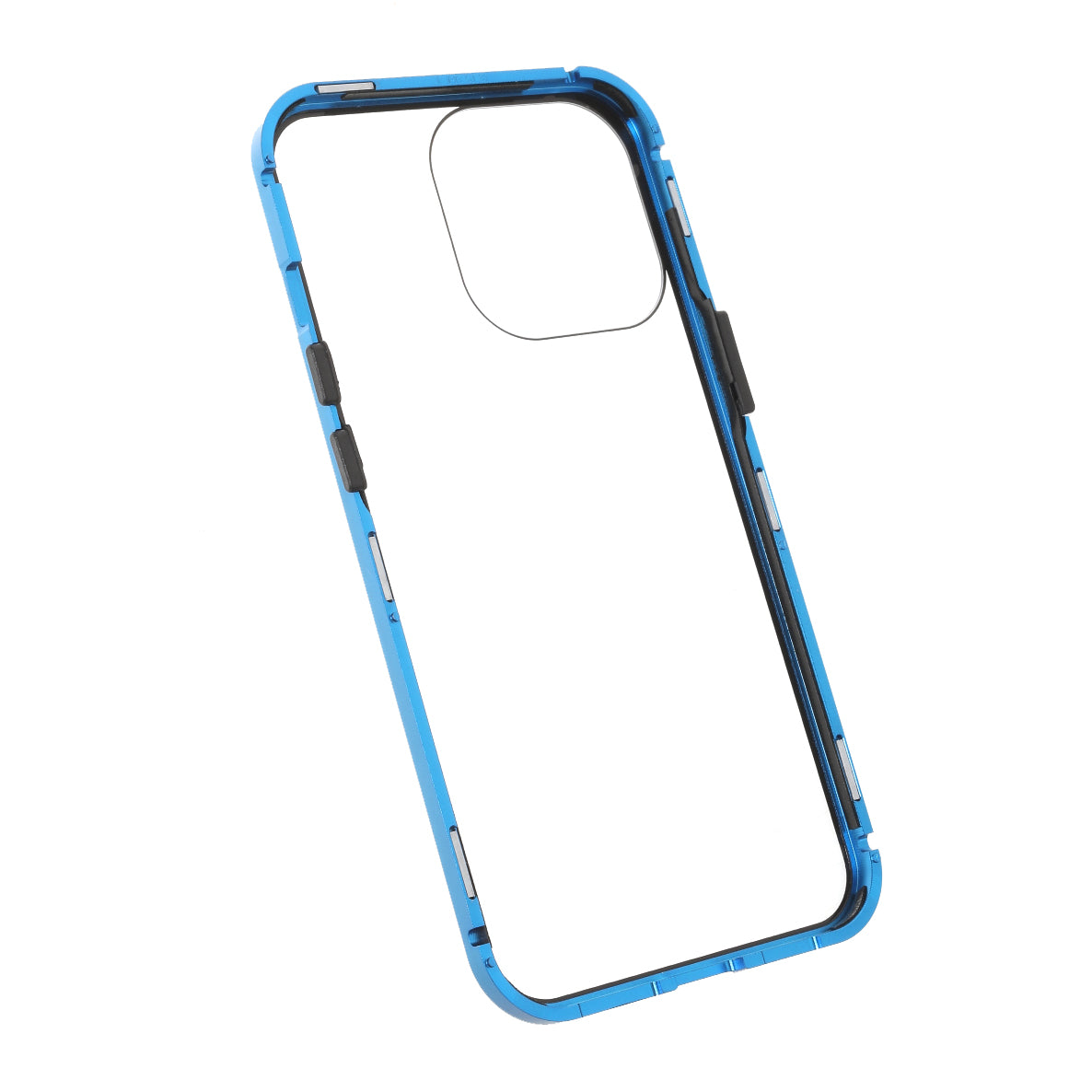 Metal Frame + Double-sided Tempered Glass Full Coverage Magnetic Absorption Phone Shell Case for iPhone 13 Pro Max 6.7 inch