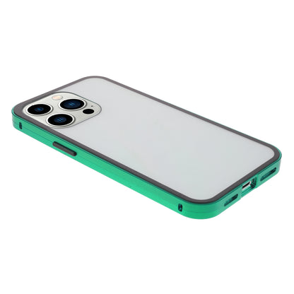 Metal Frame + Double-sided Tempered Glass Full Coverage Magnetic Absorption Phone Shell Case for iPhone 13 Pro Max 6.7 inch