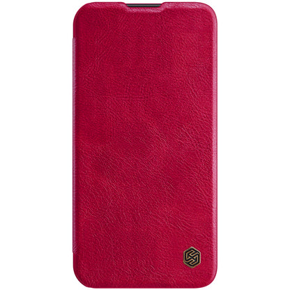 NILLKIN Qin Series Ultra Thin Sliding Cover Design Lens Protection Flip PU Leather Cover with Card Holder for iPhone 13 Pro Max 6.7 inch