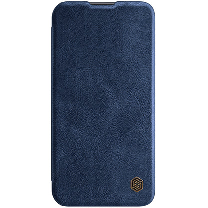 NILLKIN Qin Series Ultra Thin Sliding Cover Design Lens Protection Flip PU Leather Cover with Card Holder for iPhone 13 Pro Max 6.7 inch