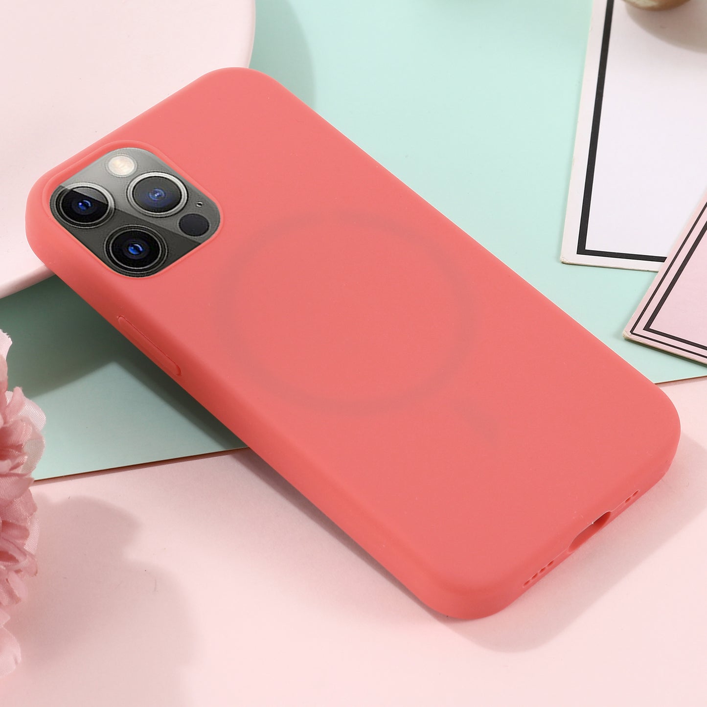 Compatible with MagSafe Liquid Silicone Magnetic Absorption Phone Shell Cellphone Protection Case for iPhone 13 Pro Max 6.7 inch