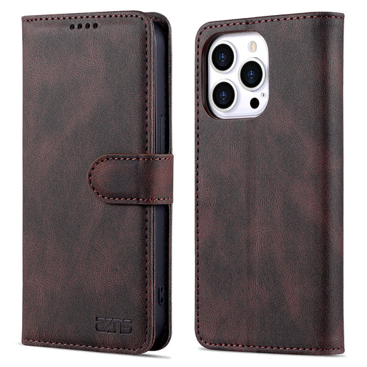 AZNS Full Protection Anti-Drop Anti-Scratch Wallet Design Phone Case with Stand for iPhone 13 Pro Max 6.7 inch
