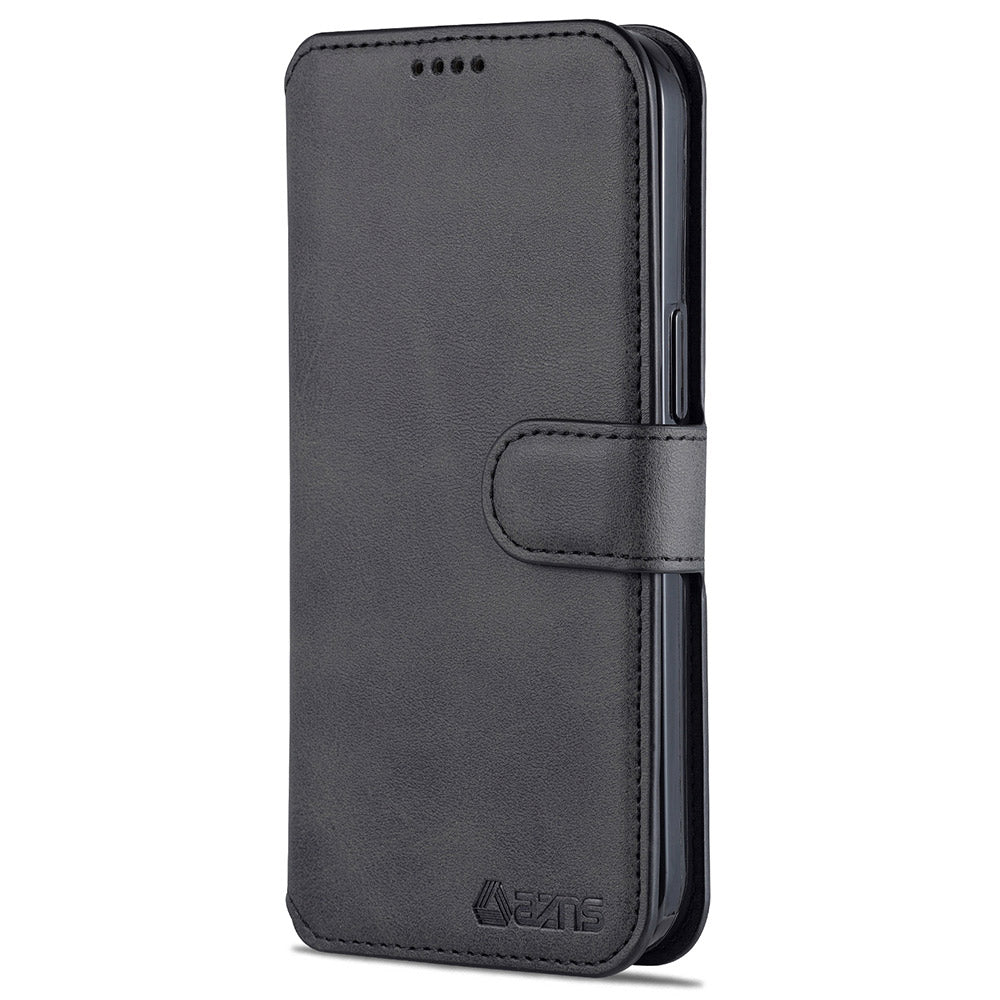 AZNS Wallet Stand Design Anti-Fall Magnetic Clasp Lightweight Leather Phone Cover Case for iPhone 13 Pro Max 6.7 inch