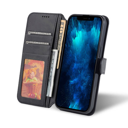 AZNS Wallet Stand Design Anti-Fall Magnetic Clasp Lightweight Leather Phone Cover Case for iPhone 13 Pro Max 6.7 inch