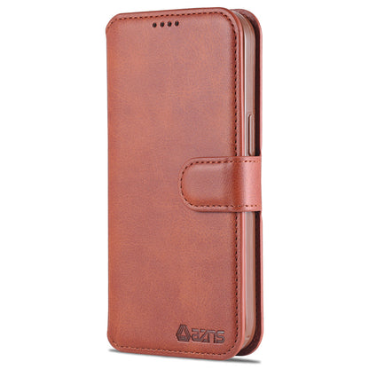 AZNS Wallet Stand Design Anti-Fall Magnetic Clasp Lightweight Leather Phone Cover Case for iPhone 13 Pro Max 6.7 inch