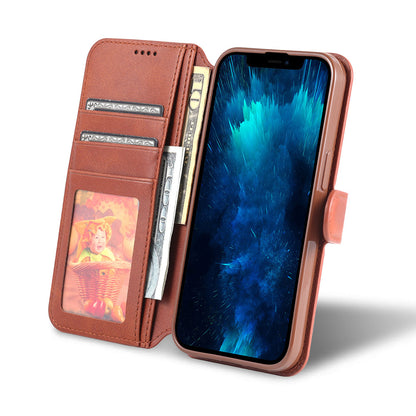 AZNS Wallet Stand Design Anti-Fall Magnetic Clasp Lightweight Leather Phone Cover Case for iPhone 13 Pro Max 6.7 inch