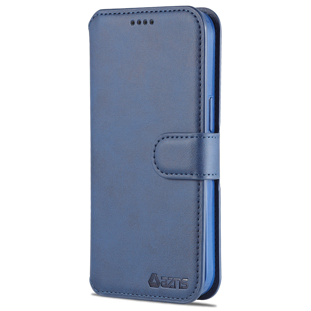 AZNS Wallet Stand Design Anti-Fall Magnetic Clasp Lightweight Leather Phone Cover Case for iPhone 13 Pro Max 6.7 inch