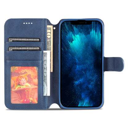 AZNS Wallet Stand Design Anti-Fall Magnetic Clasp Lightweight Leather Phone Cover Case for iPhone 13 Pro Max 6.7 inch