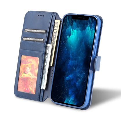 AZNS Wallet Stand Design Anti-Fall Magnetic Clasp Lightweight Leather Phone Cover Case for iPhone 13 Pro Max 6.7 inch
