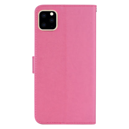 Rhinestone Decor Wallet Stand Leather Case Shell with Imprinted Owl Pattern for iPhone 13 6.1 inch