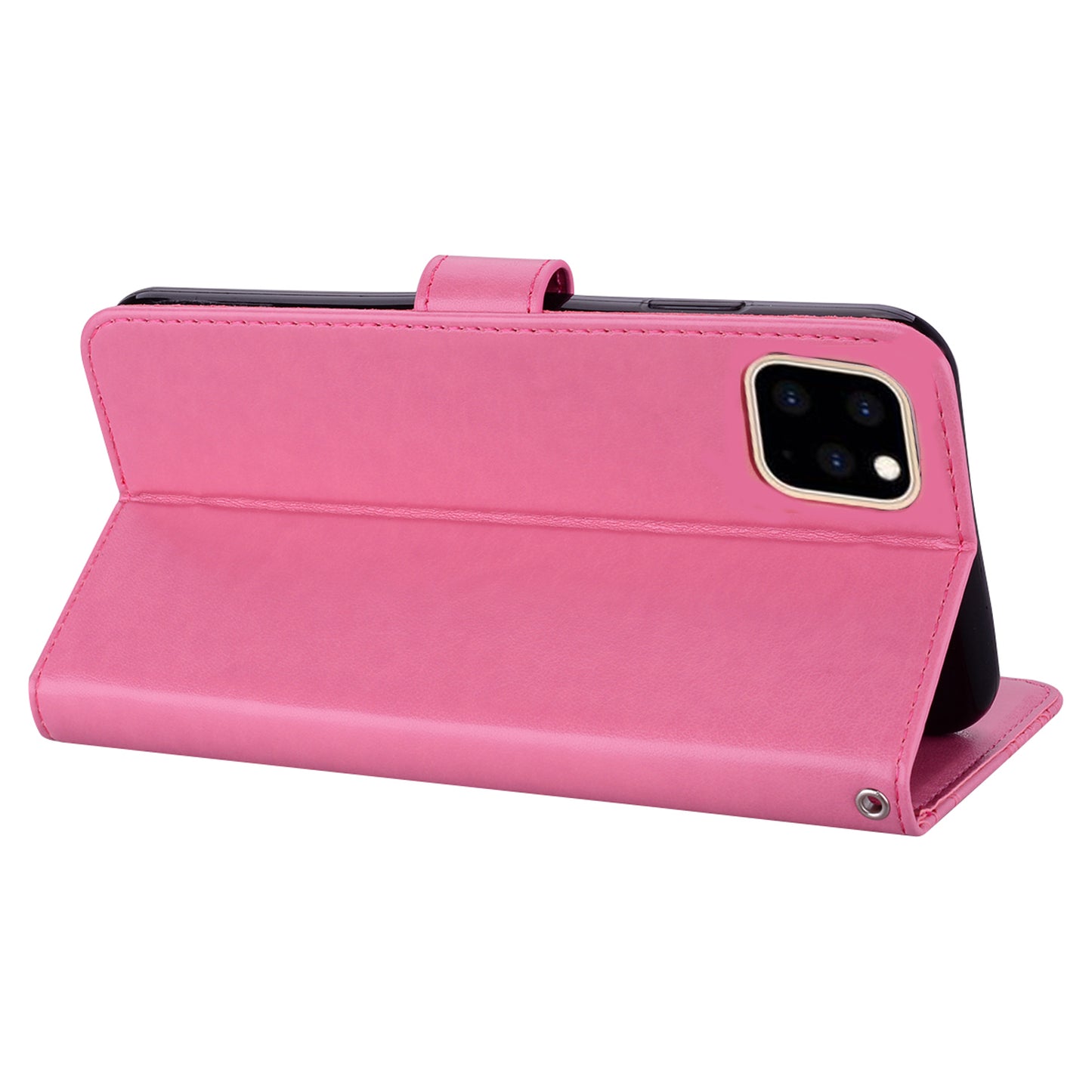 Rhinestone Decor Wallet Stand Leather Case Shell with Imprinted Owl Pattern for iPhone 13 6.1 inch