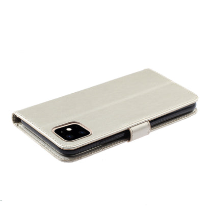 Rhinestone Decor Wallet Stand Leather Case Shell with Imprinted Owl Pattern for iPhone 13 6.1 inch