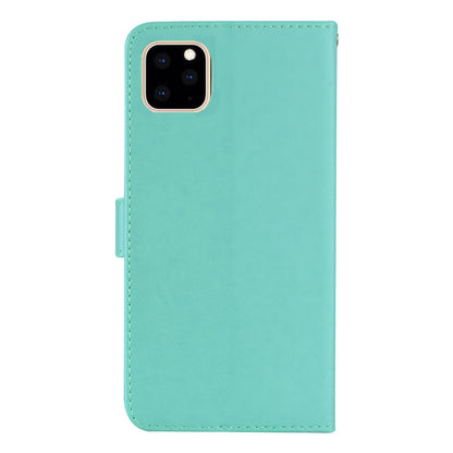Rhinestone Decor Wallet Stand Leather Case Shell with Imprinted Owl Pattern for iPhone 13 6.1 inch