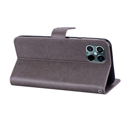 Imprinted Owl Flower PU Leather Phone Stand Case Wallet Shell for iPhone 13 Pro Max 6.7 inch