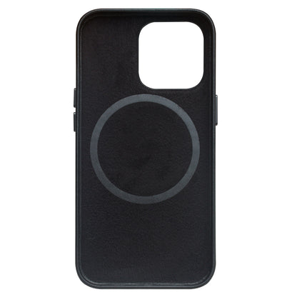 QIALINO Cowhide Leather Coated Protective Phone Case Shell Compatible with MagSafe Charging for iPhone 13 Pro Max 6.7 inch