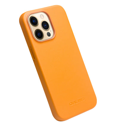 QIALINO Cowhide Leather Coated Protective Phone Case Shell Compatible with MagSafe Charging for iPhone 13 Pro Max 6.7 inch