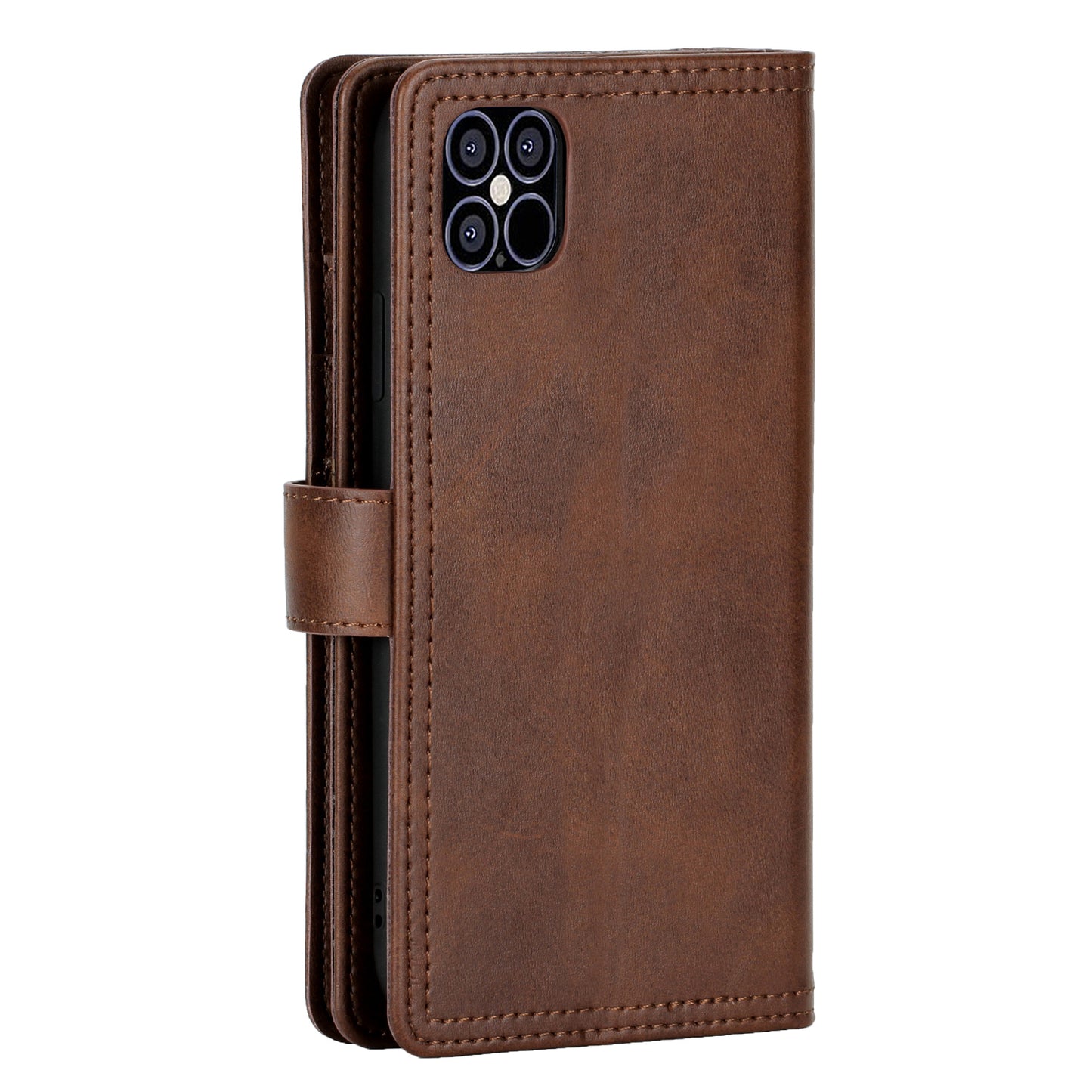 Magnetic Clasp Split Leather Phone Stand Case Protector with Multiple Card Slots for iPhone 13 Pro Max 6.7 inch