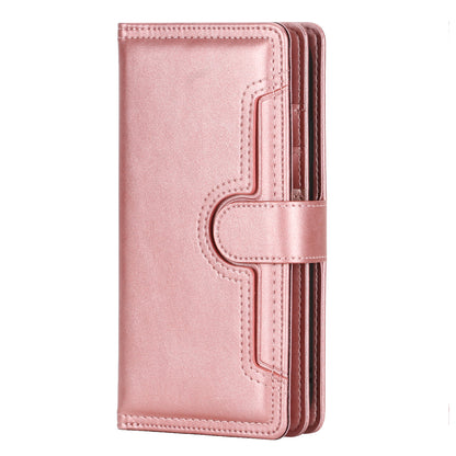 Magnetic Clasp Split Leather Phone Stand Case Protector with Multiple Card Slots for iPhone 13 Pro Max 6.7 inch