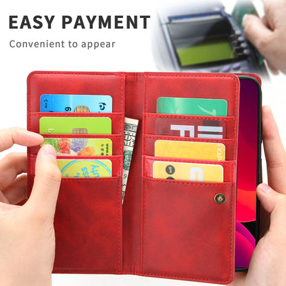 Full Protection Split Leather Phone Shell Case with Multiple Card Slots for iPhone 13 Pro 6.1 inch