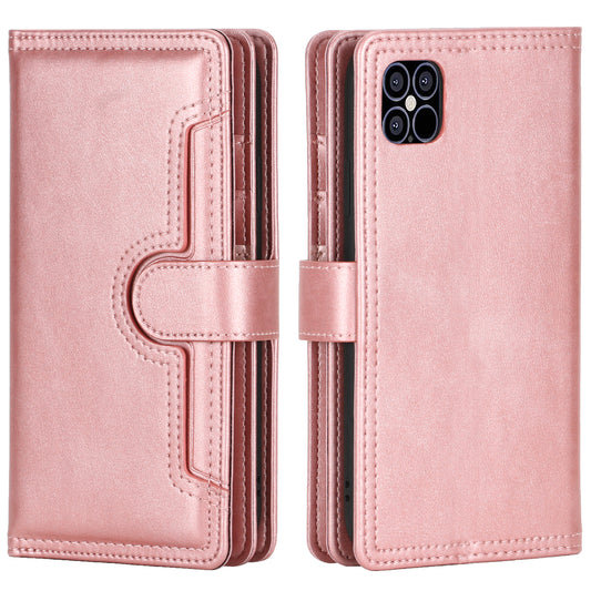Full Protection Split Leather Phone Shell Case with Multiple Card Slots for iPhone 13 Pro 6.1 inch