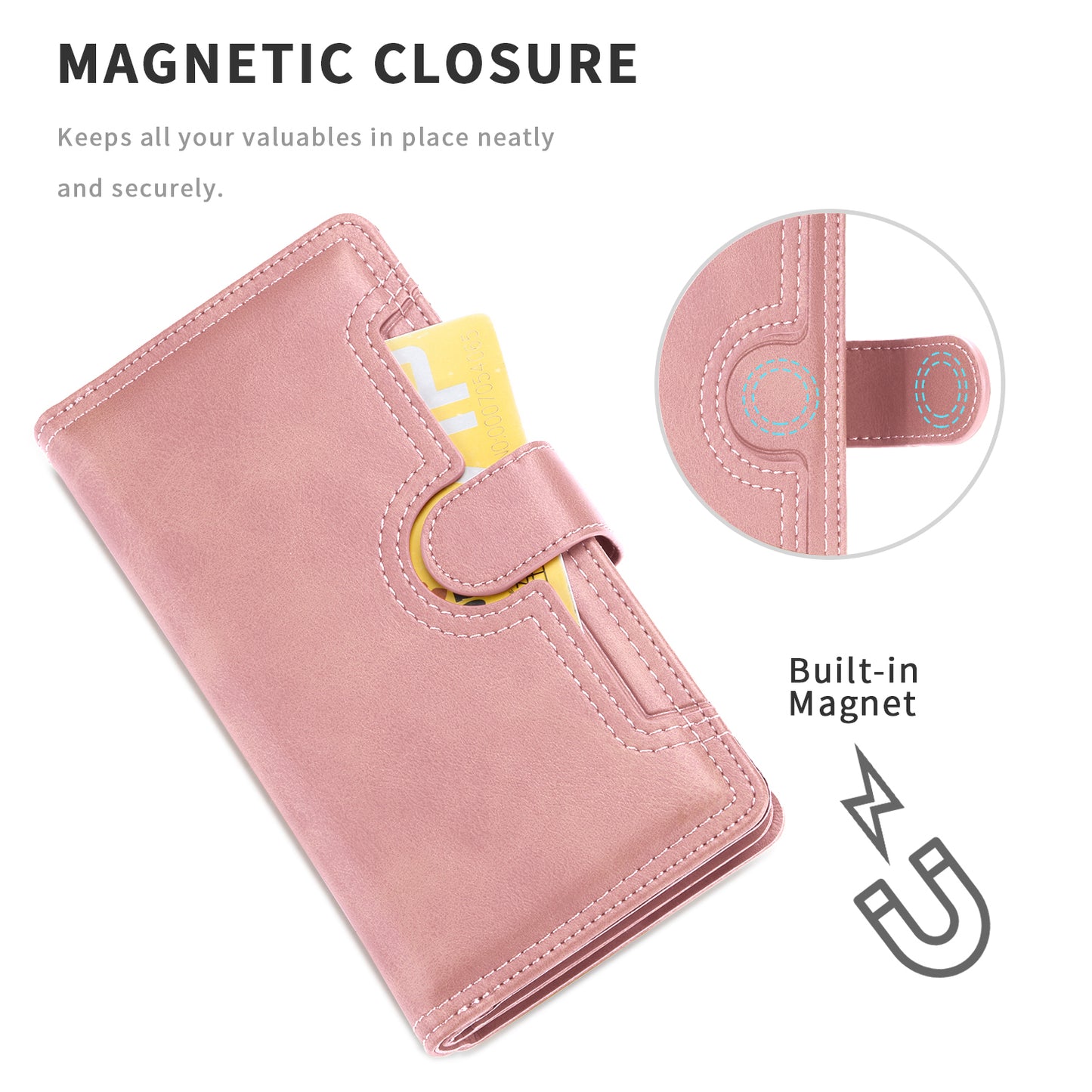 Full Protection Split Leather Phone Shell Case with Multiple Card Slots for iPhone 13 Pro 6.1 inch