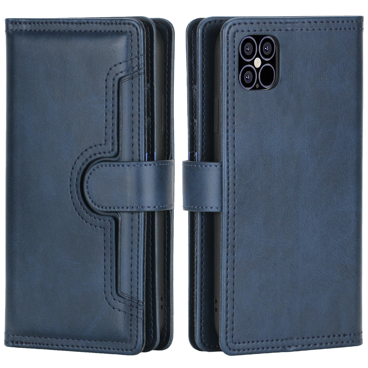 Full Protection Split Leather Phone Shell Case with Multiple Card Slots for iPhone 13 Pro 6.1 inch