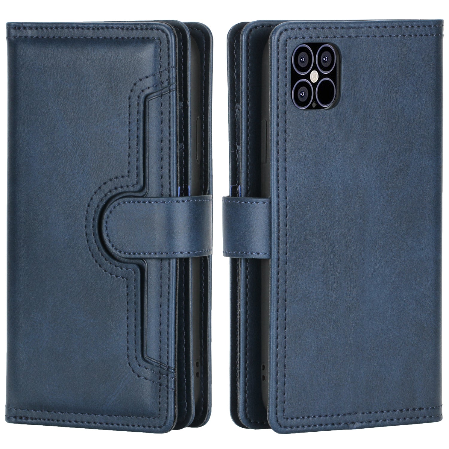 Full Protection Split Leather Phone Shell Case with Multiple Card Slots for iPhone 13 Pro 6.1 inch