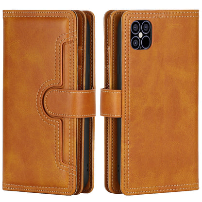 Full Protection Split Leather Phone Shell Case with Multiple Card Slots for iPhone 13 Pro 6.1 inch