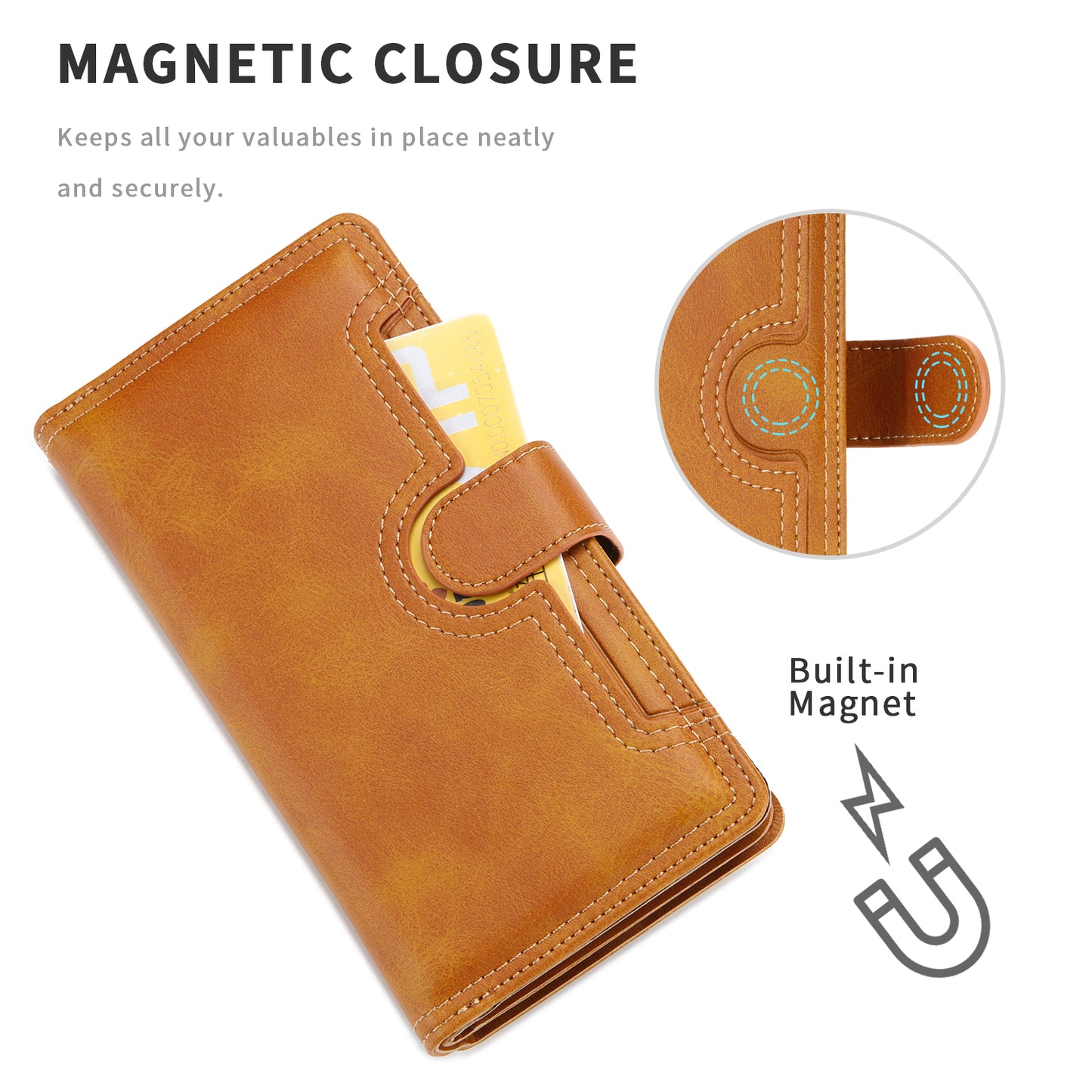 Full Protection Split Leather Phone Shell Case with Multiple Card Slots for iPhone 13 Pro 6.1 inch