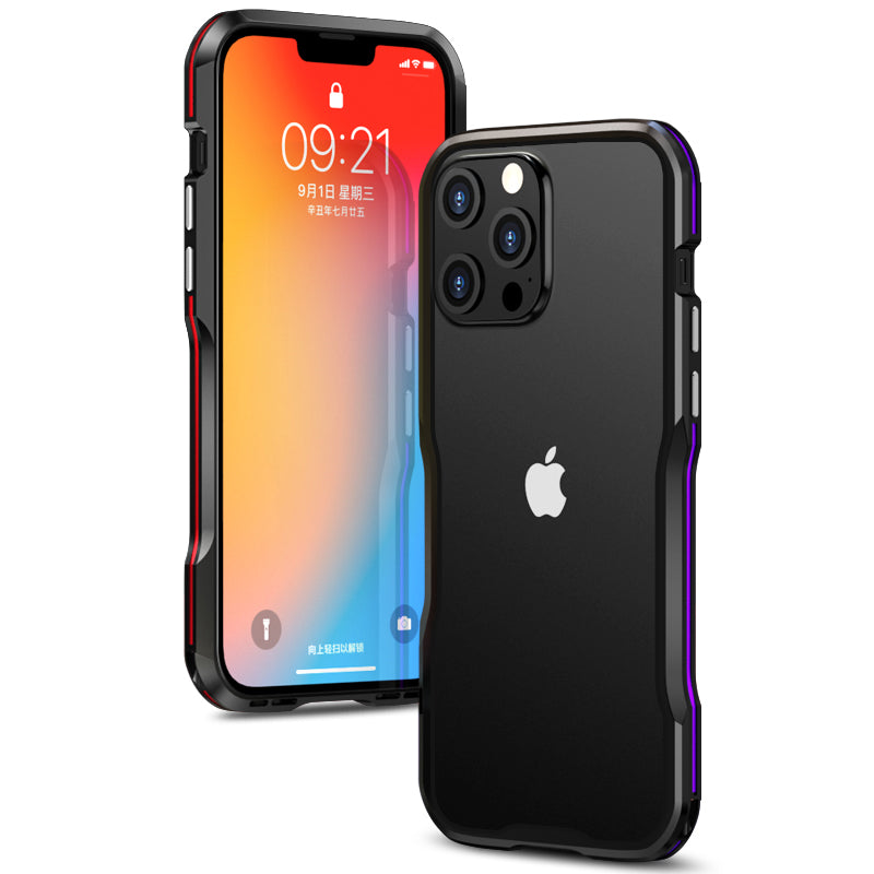 LUPHIE Drop Protection Ultra Thin Aluminum Metal Bumper Cover for iPhone 13 Pro 6.1 inch