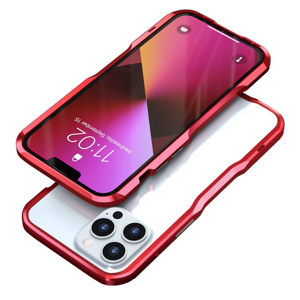 LUPHIE Drop Protection Ultra Thin Aluminum Metal Bumper Cover for iPhone 13 Pro 6.1 inch