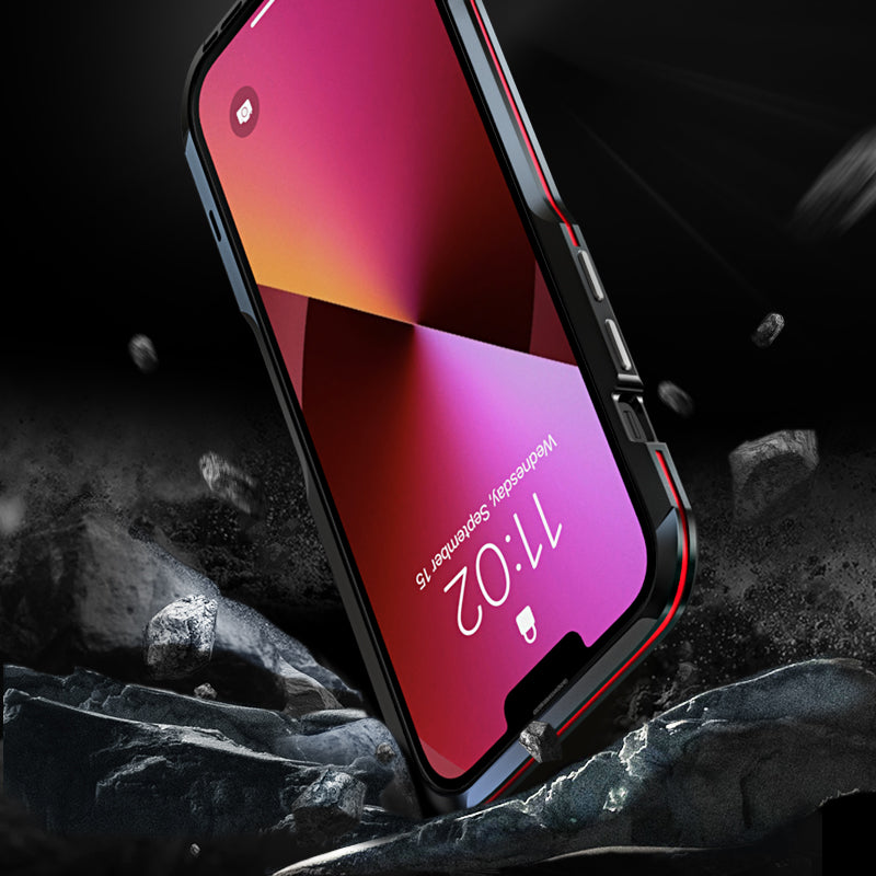 LUPHIE Drop Protection Ultra Thin Aluminum Metal Bumper Cover for iPhone 13 Pro 6.1 inch